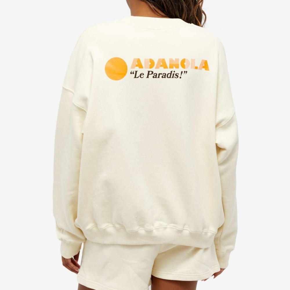 Adanola ‘Le Paradis’ oversized Sweat Short set Orange Logo 100% cotton SZ XL /L